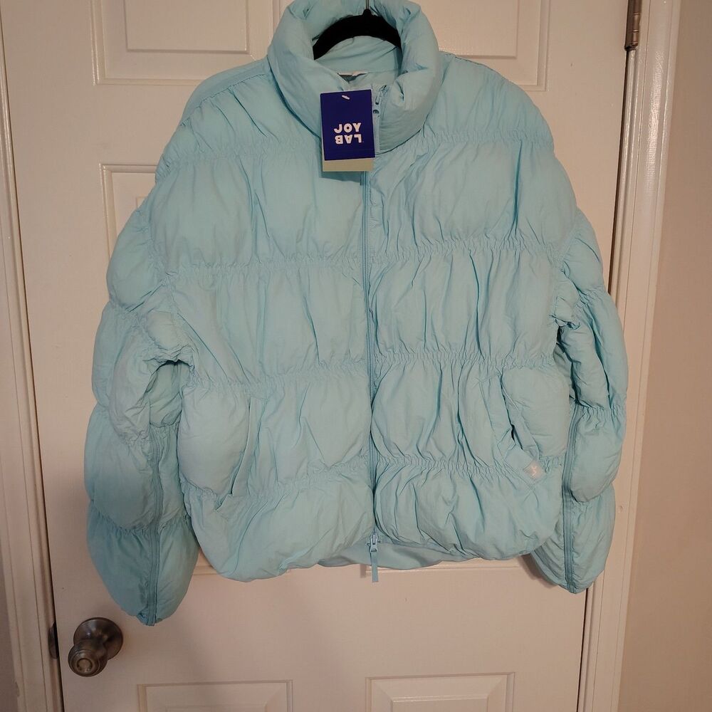 Women's Puffer Jacket - JoyLab Aqua Blue XL - Picture 4 of 7